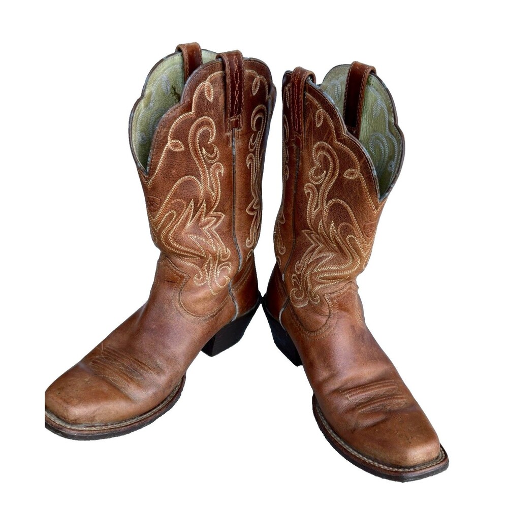 Ariat Legend Leather Western Cowboy Boots 7B Brown Square Toe Russet Rebel